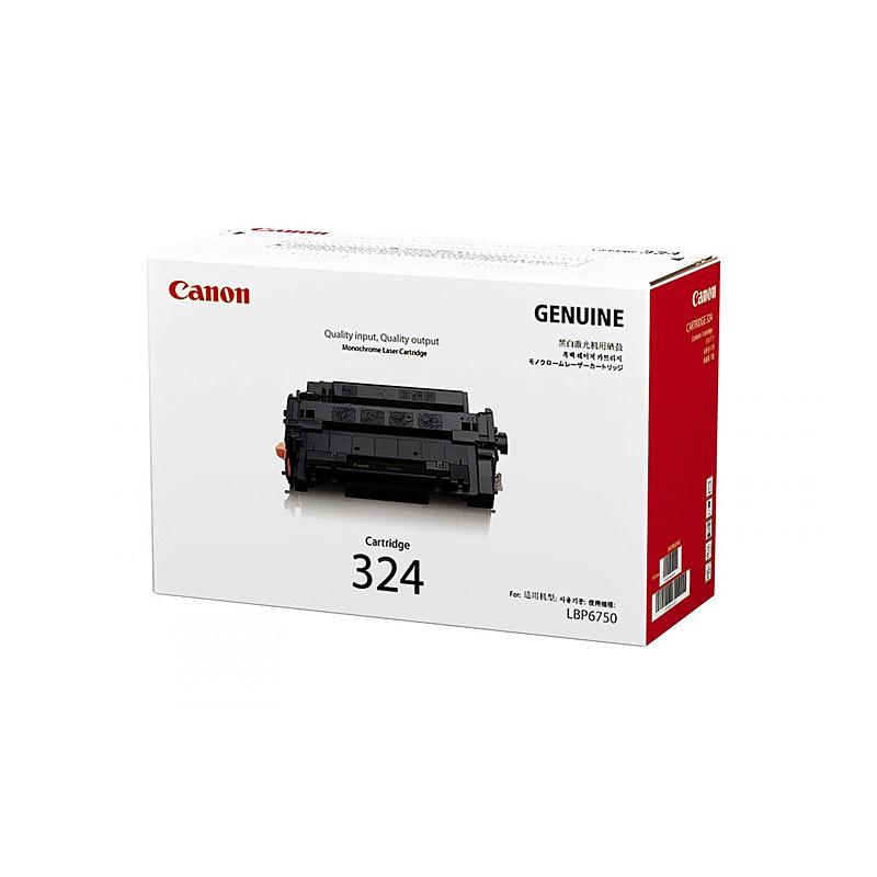 CANON Cartridge324 Black Toner cartridge with packaging, designed for high-quality printing.