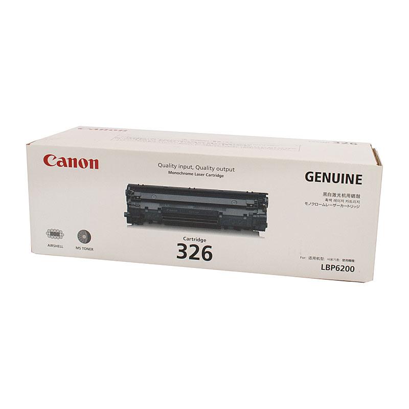 CANON Cartridge326 Black Toner cartridge, designed for high-quality printing, yielding 2,100 pages, compatible with Canon Laser Shot LBP6200D.