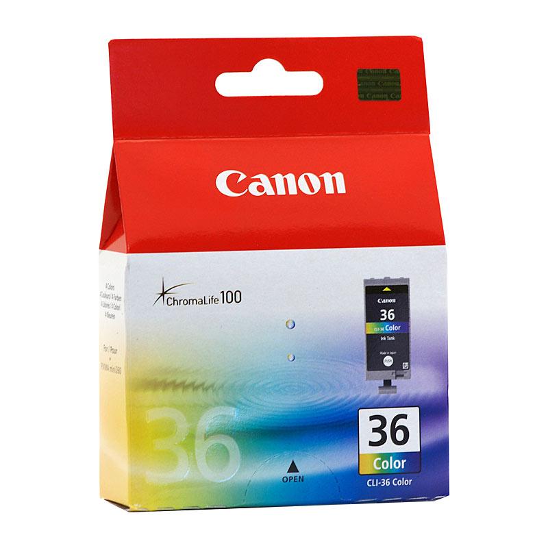 CANON CLI36C Four Colour Ink Tank cartridge with vibrant colors for high-quality printing.