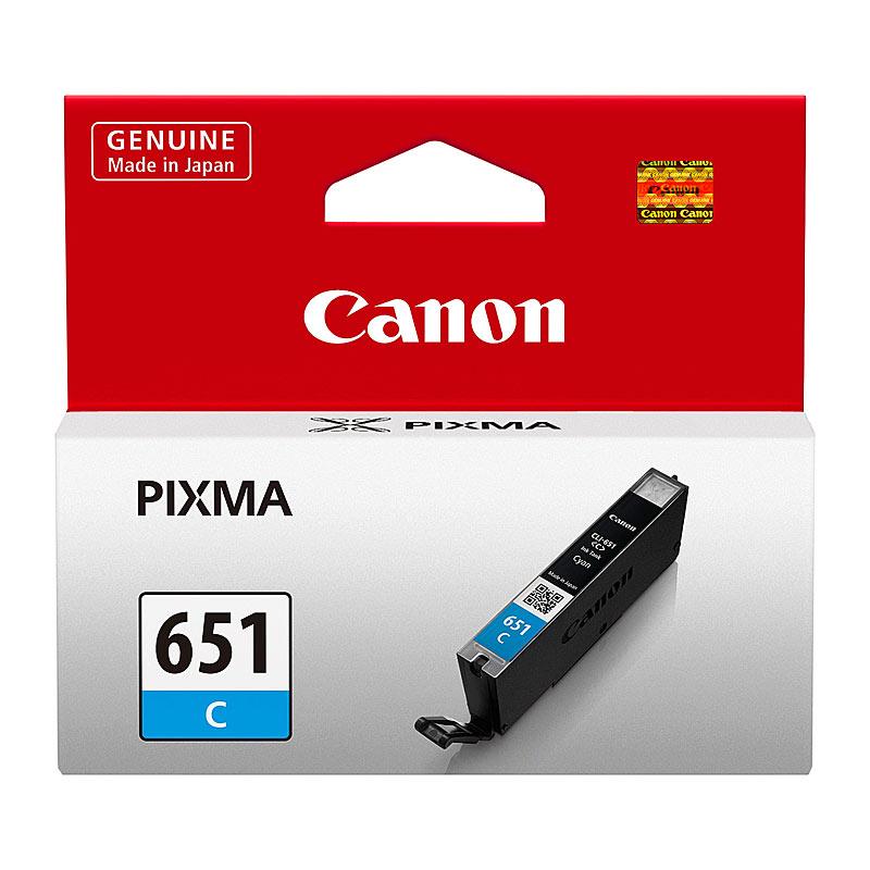 CANON CLI651 Cyan Ink Cartridge, a genuine Canon product designed for vibrant printing.