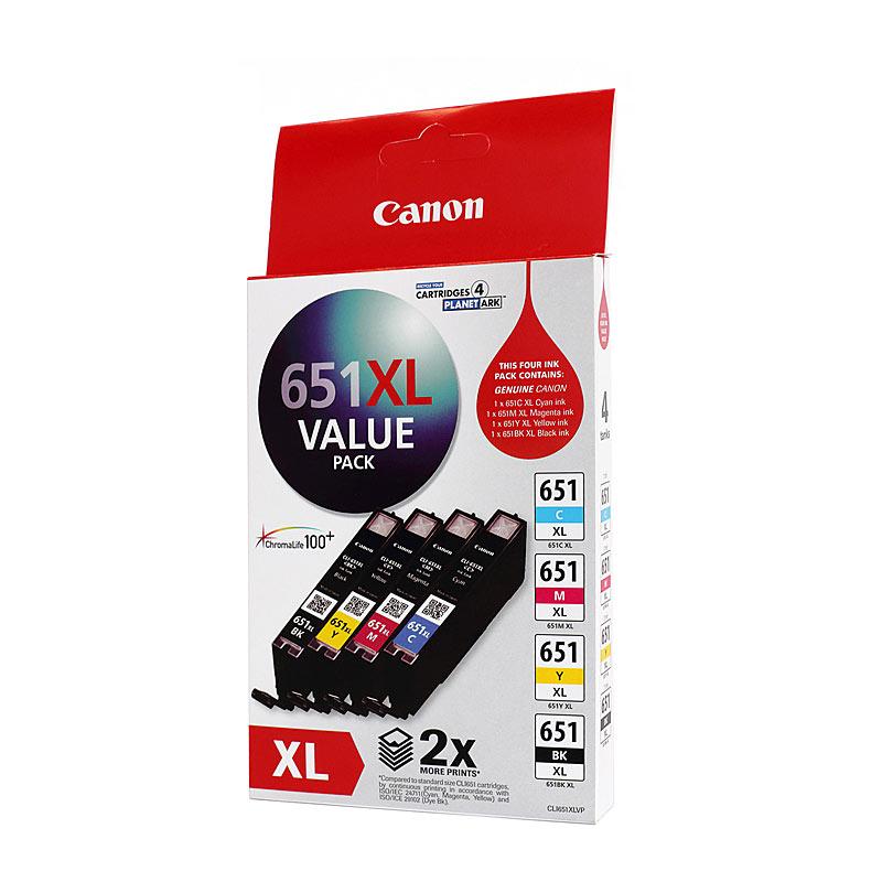 CANON CLI651XL Ink Value Pack featuring multiple ink cartridges for vibrant printing.