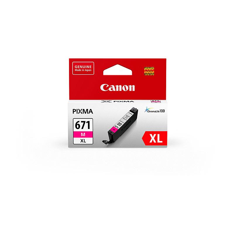 CANON CLI671XL Magenta Ink Cartridge with vibrant color and high yield capacity.