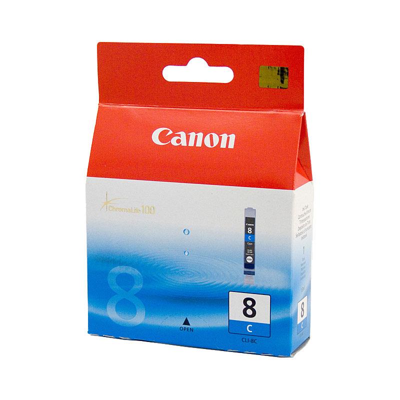 CANON CLI8C Cyan Ink Cartridge, a genuine Canon product designed for vibrant printing.