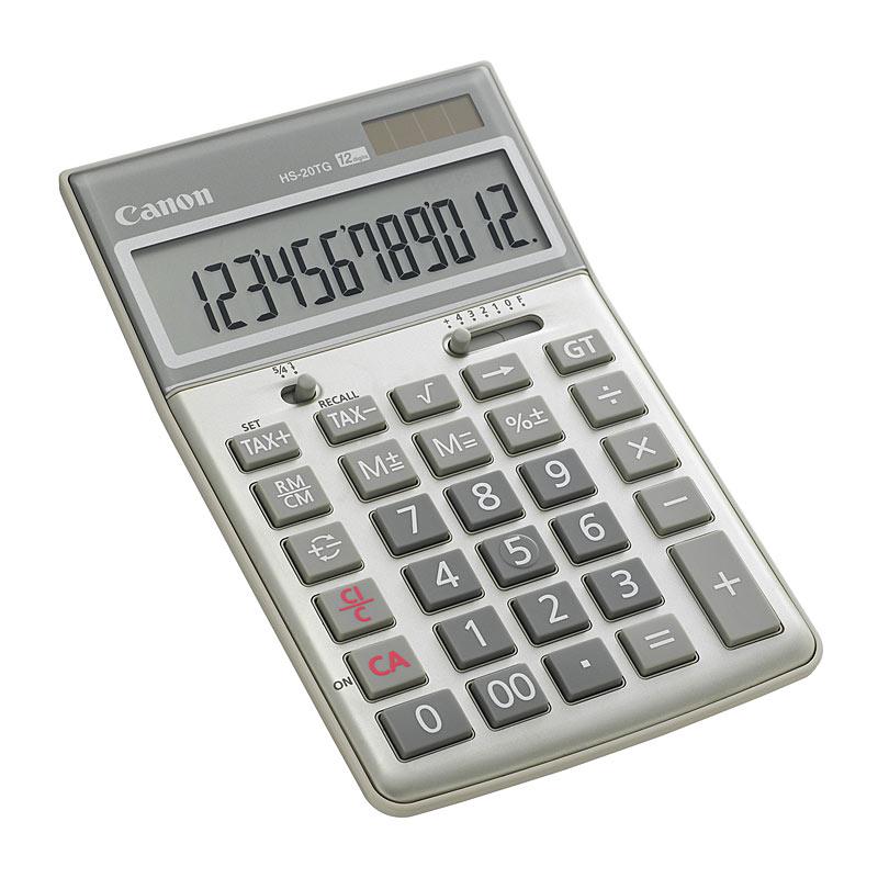 CANON HS20TG Calculator with large display and solar panel, ideal for home and office use.