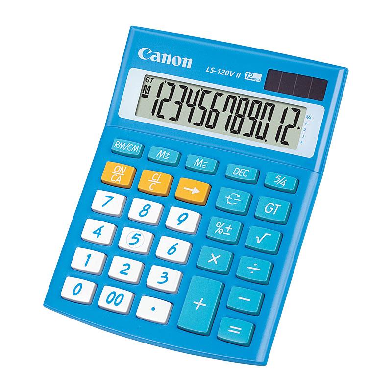 Canon LS120VIIB calculator with a large display and solar panel, designed for everyday calculations.