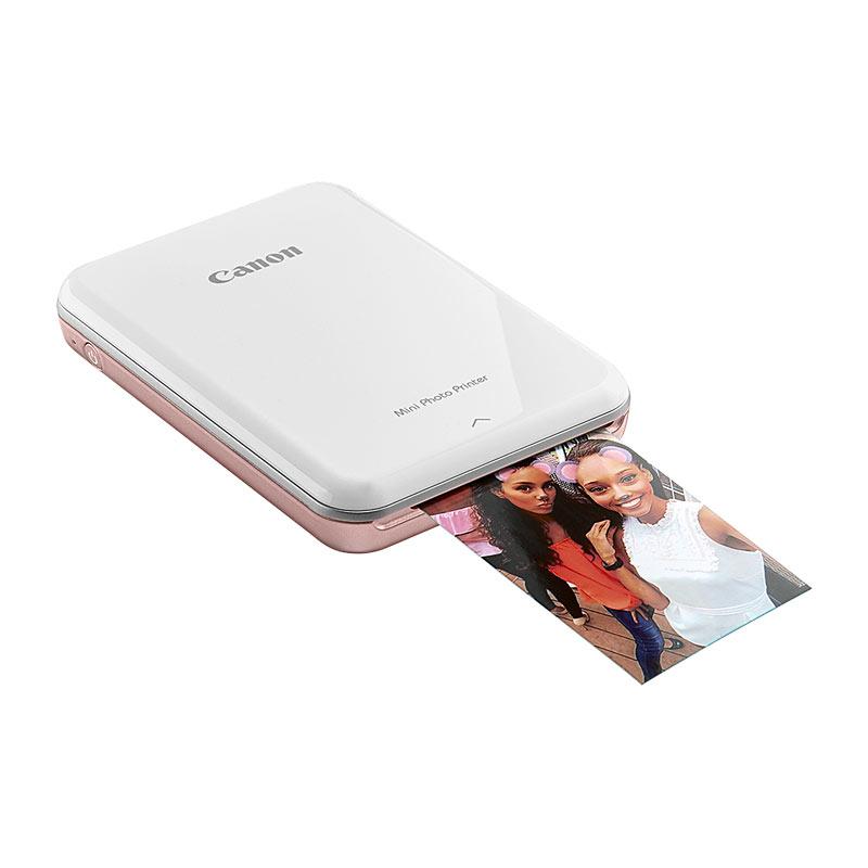 CANON Mini Photo Printer ROSE in a stylish rose color, compact and portable for on-the-go photo printing.