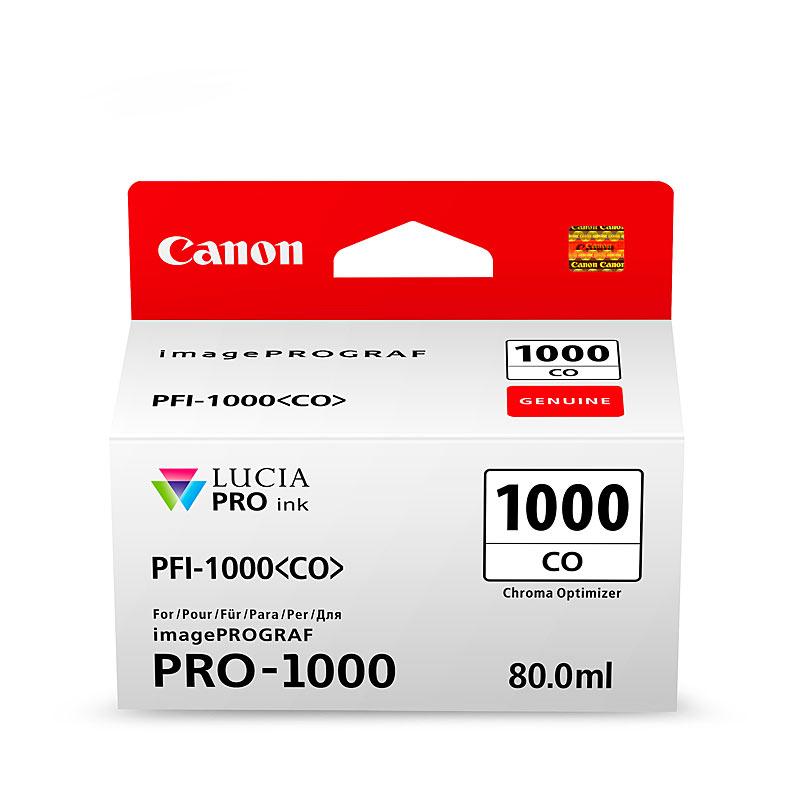 Canon PFI1000 Chroma Optimizer ink cartridge, designed for high-quality printing with vibrant colors.