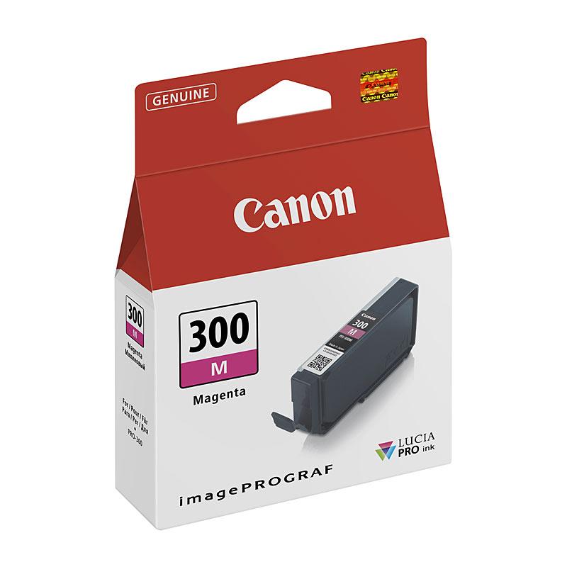 CANON PFI300 Magenta Ink Tank for Canon PRO 300 printer, showcasing vibrant magenta color and premium quality design.