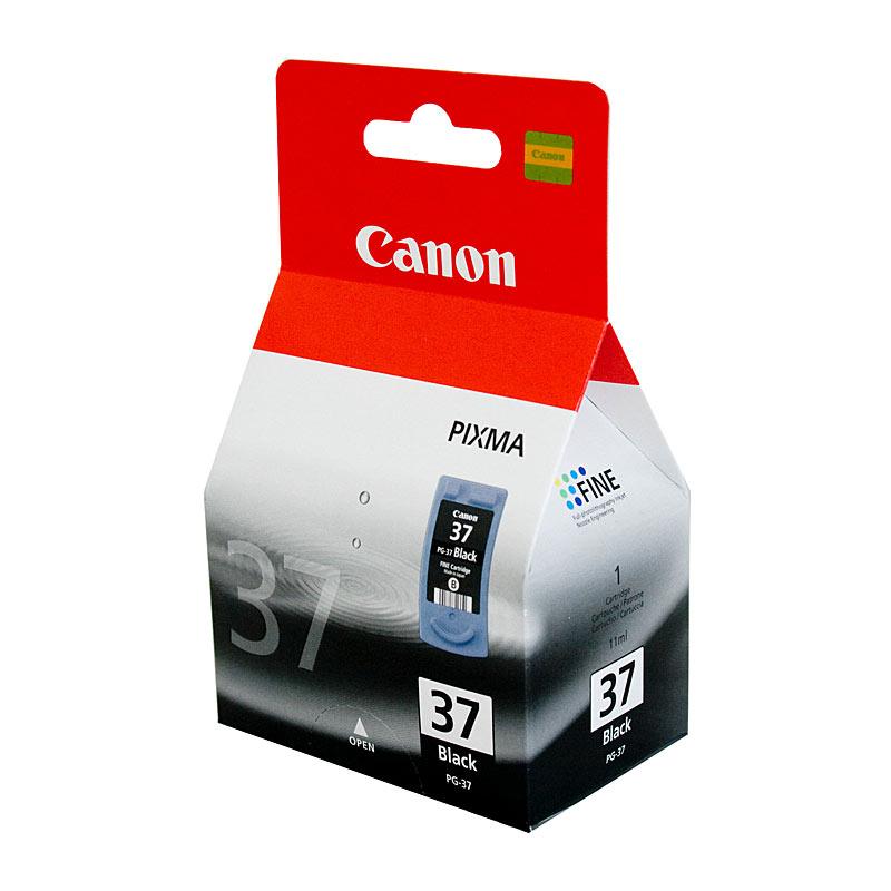 CANON PG37 Black Ink Cartridge with packaging, designed for high-quality printing.