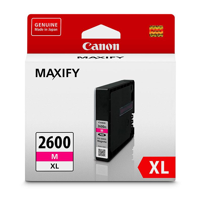 CANON PGI2600XL Magenta Ink Tank cartridge, designed for vibrant printing with a yield of 1500 pages.