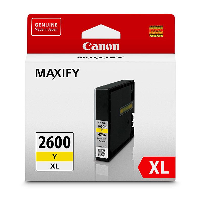 CANON PGI2600XL Yellow Ink Tank cartridge, designed for high-quality printing with Canon Maxify printers.