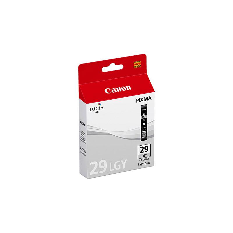 CANON PGI29 Light Grey Ink cartridge with packaging, designed for Canon PIXMA PRO1 printer.