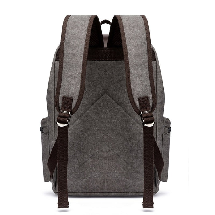 Navy Canvas Leisure Backpack with adjustable straps and multiple compartments, ideal for students and casual outings.