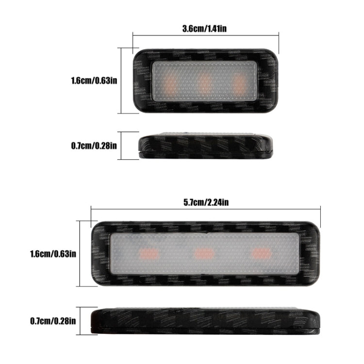 Car 4 in 1 LED Ambient Light Door Decorative Light in yellow, showcasing its sleek design and compact size for easy installation.