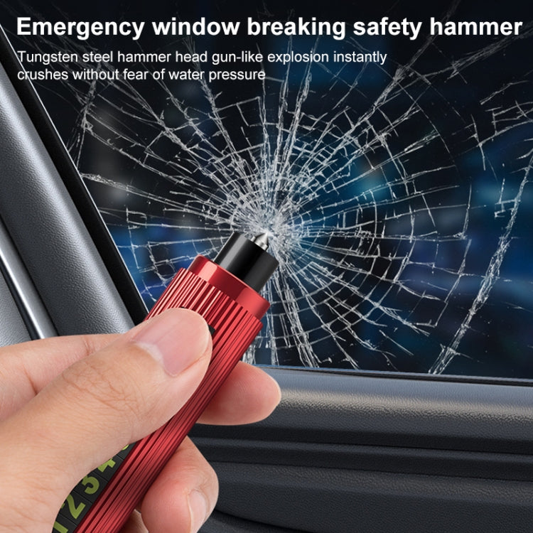 Car Multi-functional Emergency Safety Hammer with a compact design, made of ABS and aluminum alloy, ideal for breaking glass and cutting seatbelts in emergencies.