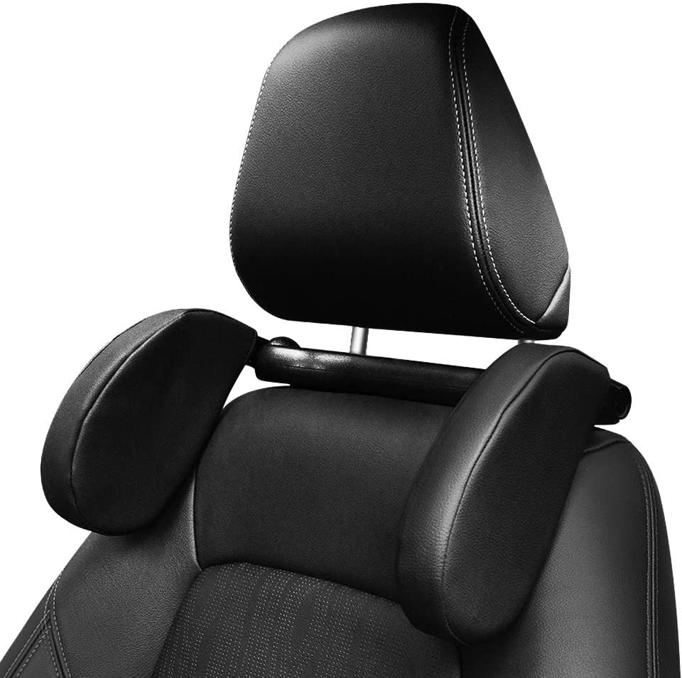 Car Travel Headrest featuring 180° adjustability and washable PU leather, designed for neck and head support during travel.