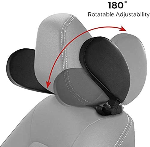 Car Travel Headrest featuring 180° adjustability and washable PU leather, designed for neck and head support during travel.