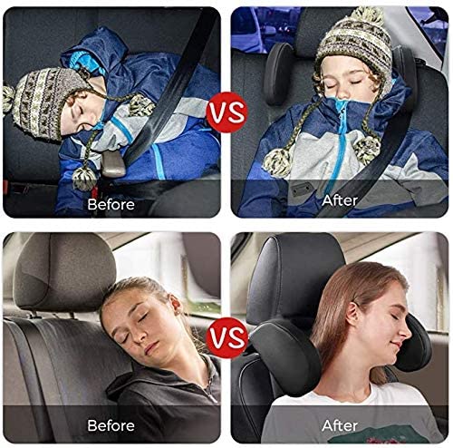 Car Travel Headrest featuring 180° adjustability and washable PU leather, designed for neck and head support during travel.