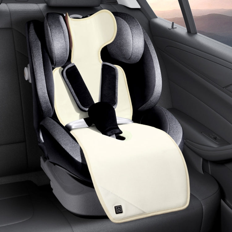 Car USB Heated Seat Cushion in plush material, designed for children, featuring USB connection and anti-slip back for safety.