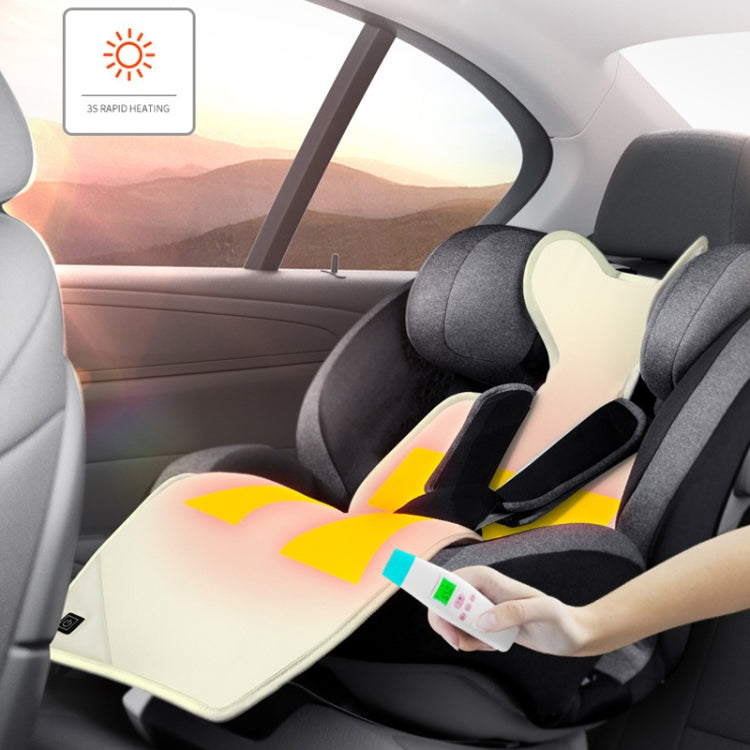 Car USB Heated Seat Cushion in plush material, designed for children, featuring USB connection and anti-slip back for safety.