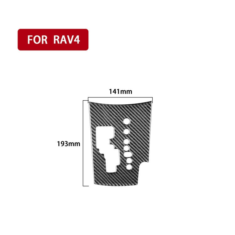 Carbon Fiber Car Gear Panel Decorative Sticker designed for Toyota RAV4, showcasing a sleek and modern design.