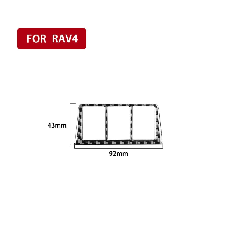 Carbon Fiber Car Headlight Switch Frame Decorative Sticker designed for Toyota, showcasing a sleek and modern appearance.