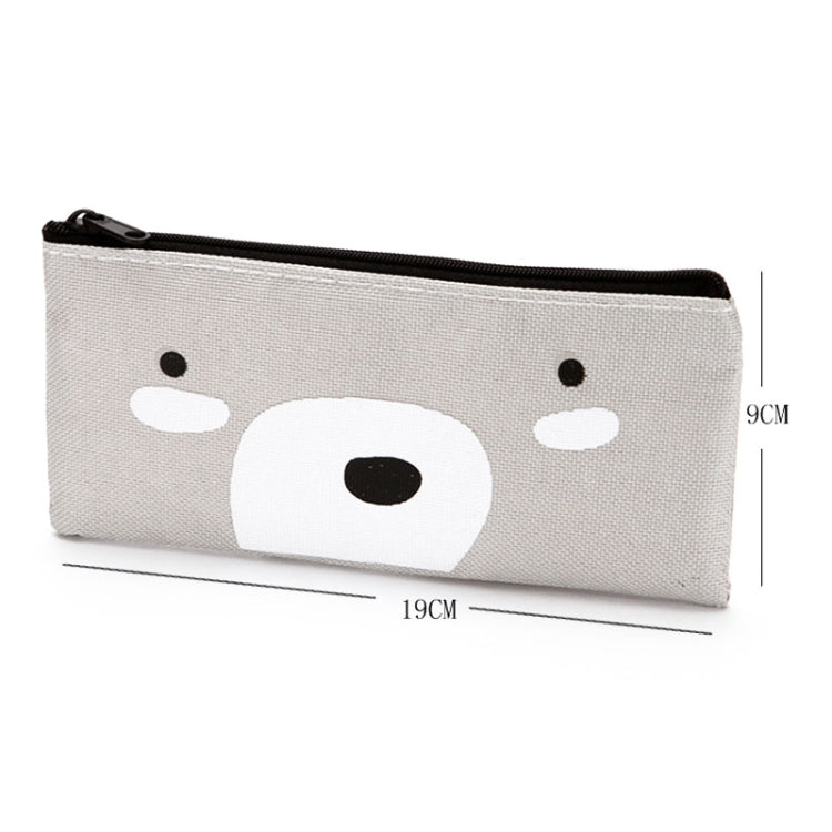 Cartoon Simple Student Oxford Pen Bag in grey, featuring a playful design and durable waterproof fabric, ideal for organizing stationery.