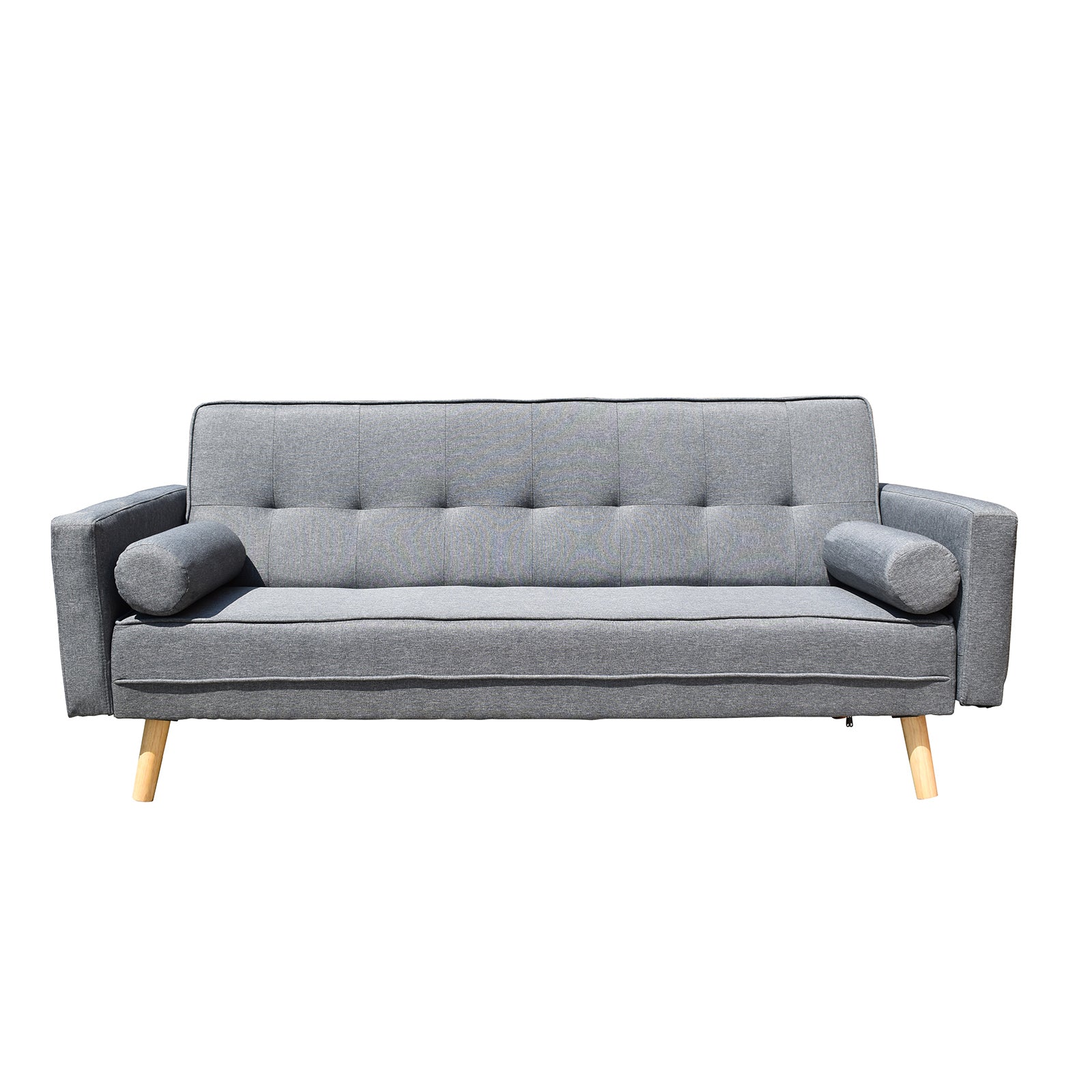 Casa Decor Sicily 2-in-1 Sofa Bed in charcoal color, showcasing its modern Scandinavian design and premium faux linen upholstery.