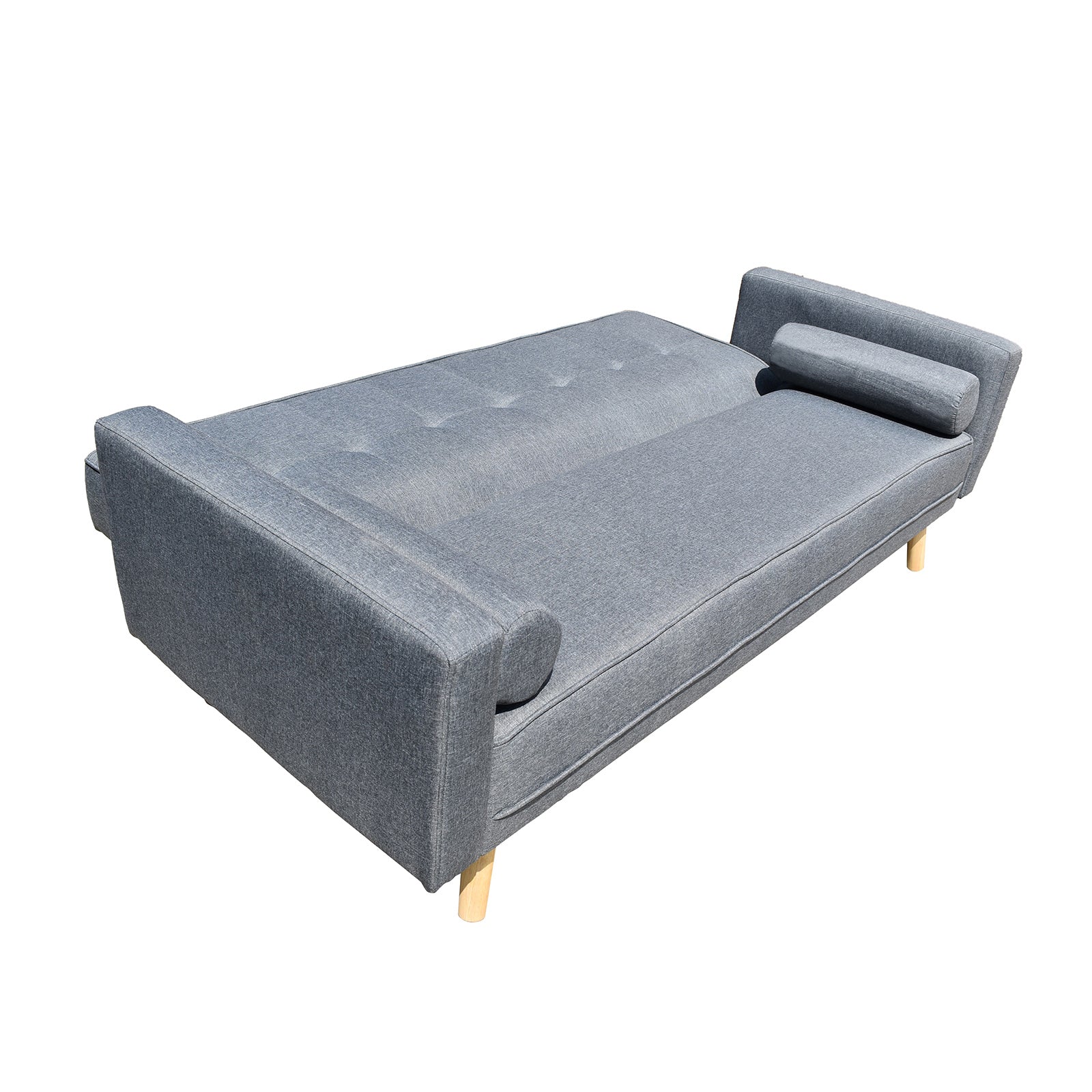 Casa Decor Sicily 2-in-1 Sofa Bed in charcoal color, showcasing its modern Scandinavian design and premium faux linen upholstery.