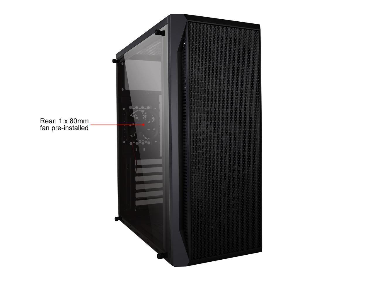 DIYPC DIY-S07 Black Steel ATX Mid Tower Computer Case showcasing its sleek design and spacious interior.