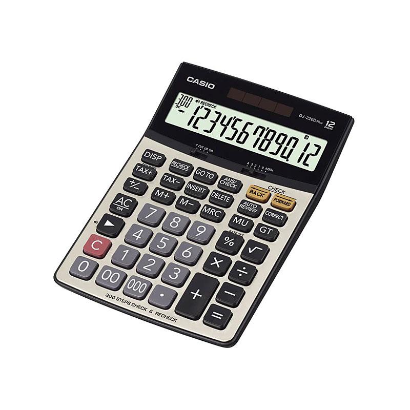 CASIO DJ220DPLUS Calculator with a sleek design and large LCD display, ideal for students and professionals.