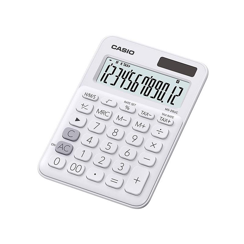 CASIO MS20UCWE Calculator with a clear display and compact design, ideal for everyday calculations.