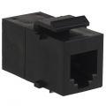 Pack of 10 Cat 5E RJ45 Snap In Keystone Couplers in black, designed for reliable networking solutions.