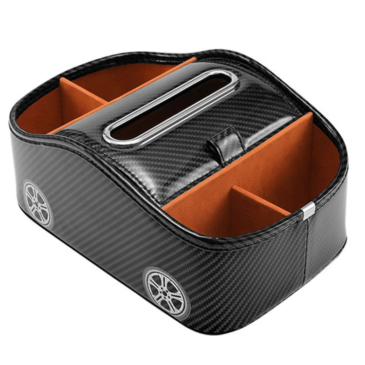 Stylish leather storage box for cat supplies with partitioned design and double cup holder.