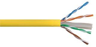 Cat6 Yellow Solid PVC Ethernet Cable with a durable PVC sheath and 100% copper wiring.