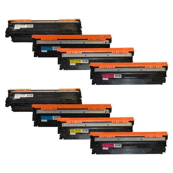 CE270B #650A Series Cart 322 Premium Generic Toner Set featuring 8 toner cartridges for high-quality printing.