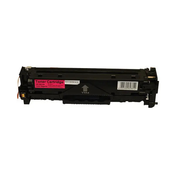 CE413A #305 Premium Generic Magenta Toner cartridge, showcasing vibrant magenta color and remanufactured design.