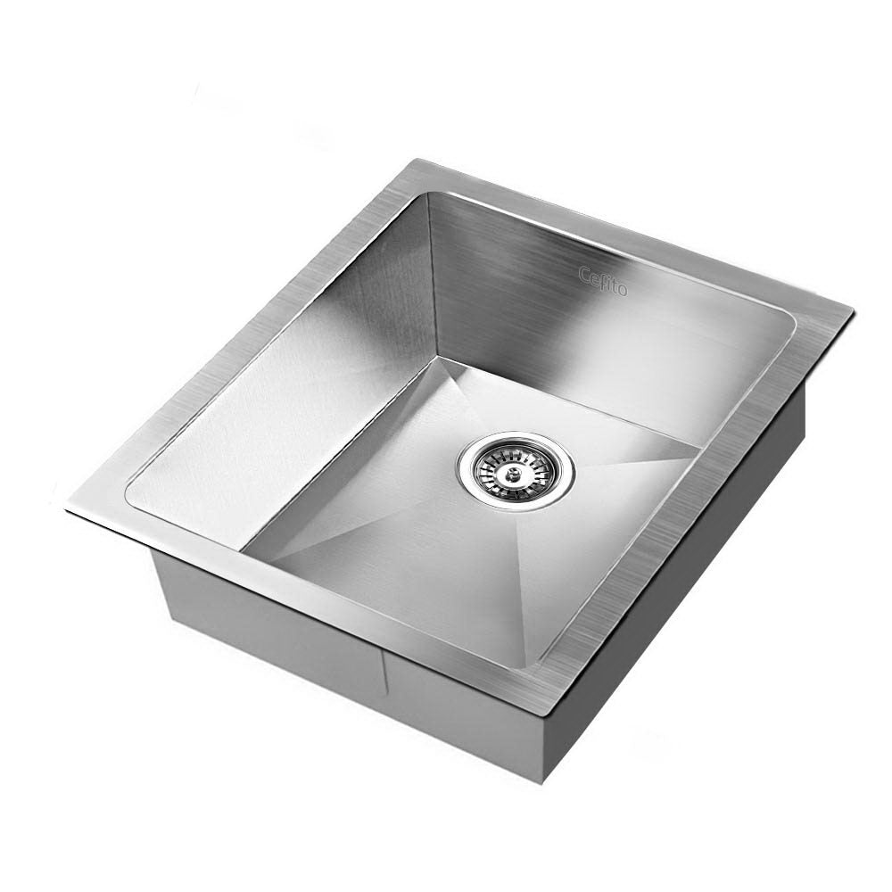 Cefito 39cm x 45cm Stainless Steel Kitchen Sink showcasing its sleek design and satin finish.