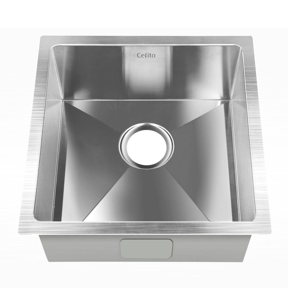 Cefito 51cm x 45cm Stainless Steel Kitchen Sink showcasing its sleek design and satin finish.