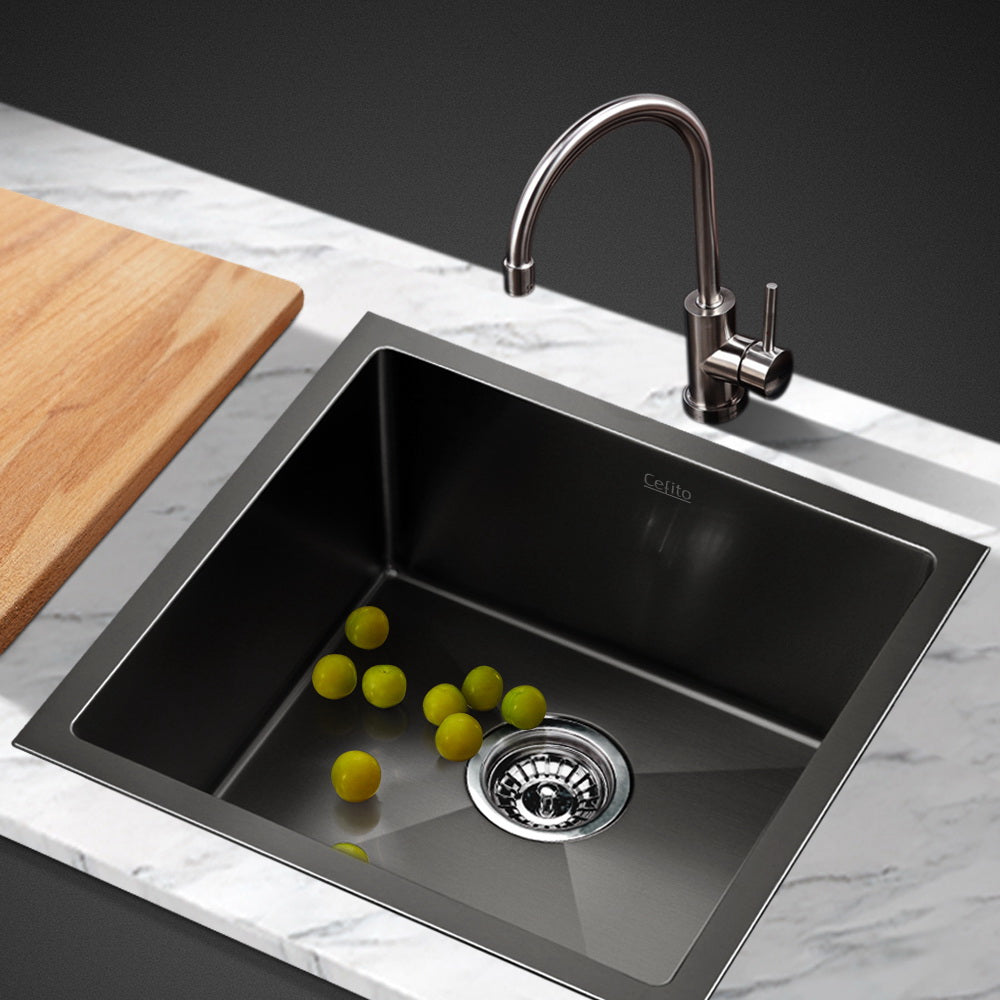 Cefito 51cm x 45cm Stainless Steel Kitchen Sink showcasing its sleek design and durable finish.