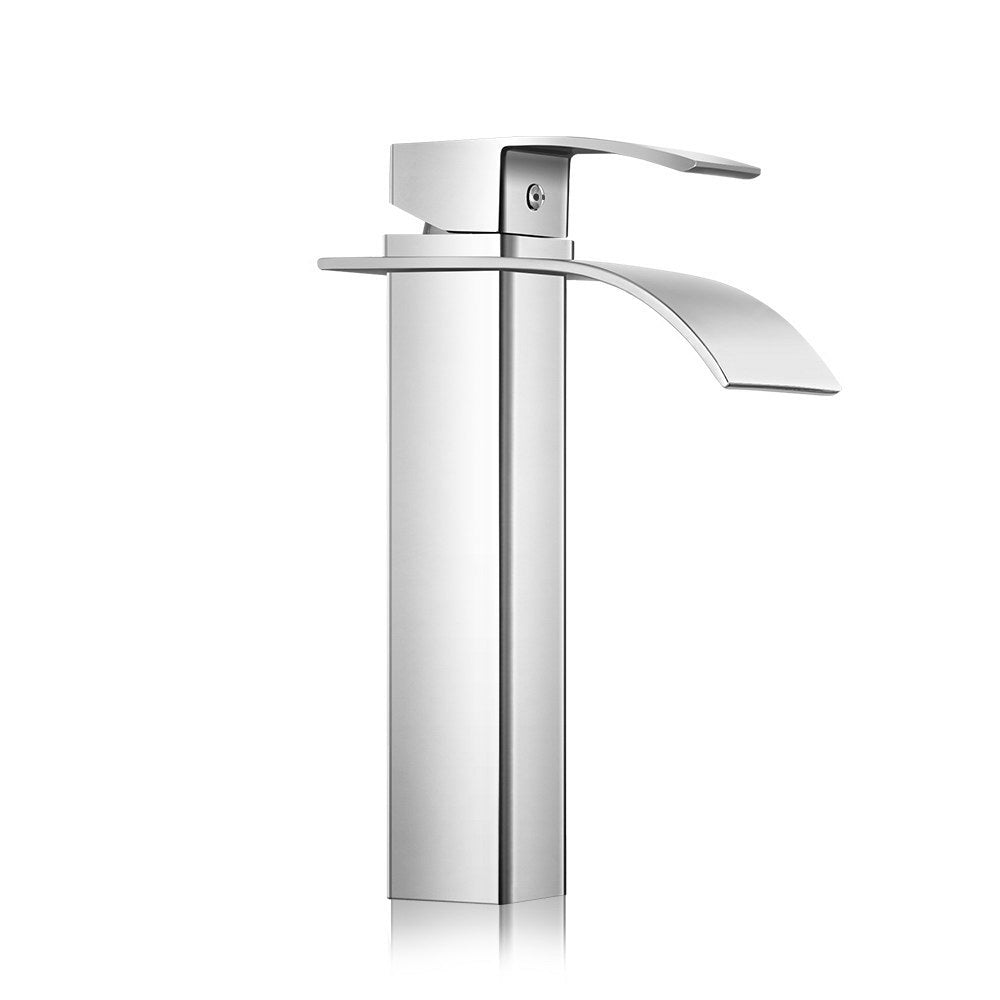 Cefito Basin Mixer Tap in polished chrome finish, showcasing its sleek design and durable materials.