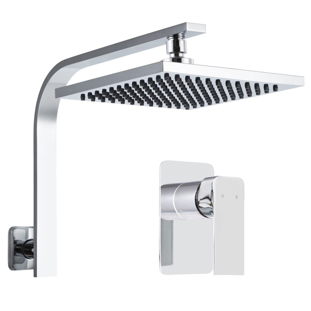 Cefito WElS 8'' Rain Shower Head Mixer with a sleek chrome finish and solid brass construction, showcasing its modern design and high-quality materials.