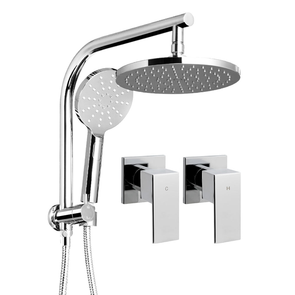 Cefito WELS 9'' Rain Shower Head with handheld option, showcasing premium chrome finish and solid brass construction.