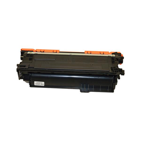 CF031A #646 Premium Generic Cyan Toner cartridge, designed for high-quality printing with a page yield of 12,500 pages.