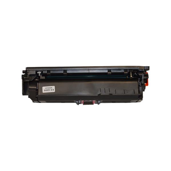 CF033A #646 Premium Generic Magenta Toner cartridge with vibrant magenta color and packaging details.