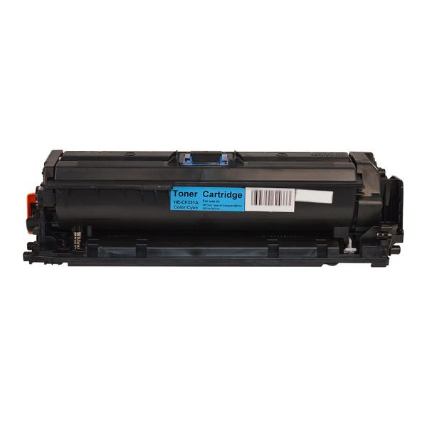 CF331A #654A Cyan Premium Generic Toner cartridge with vibrant cyan color and easy installation features.