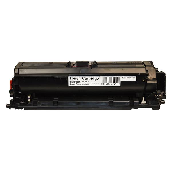 CF320A #652A Black Premium Generic Toner Cartridge, designed for HP Laserjet printers, showcasing its sleek design and compatibility.