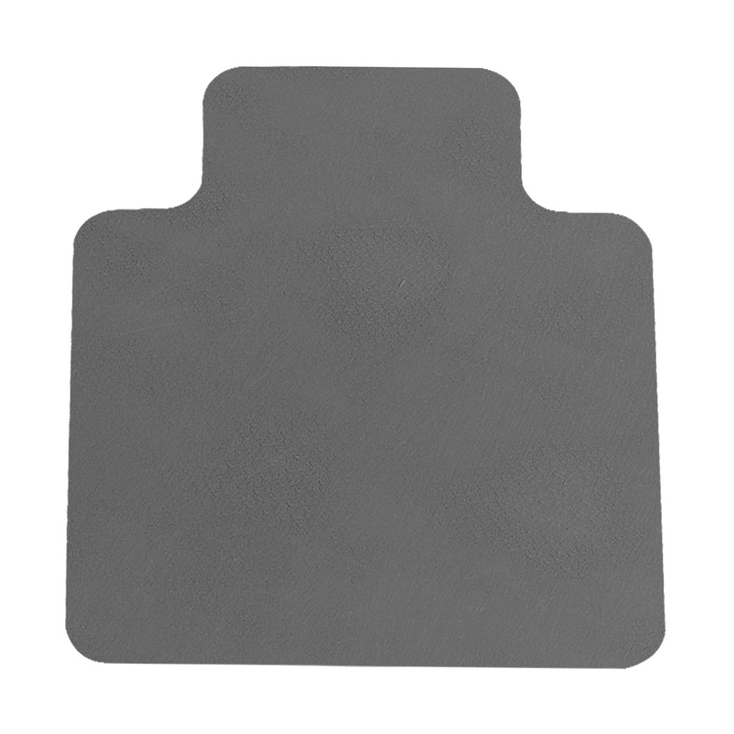 Black Chair Mat designed for hard floors and carpets, featuring a notched stud design for grip and protection against scratches.