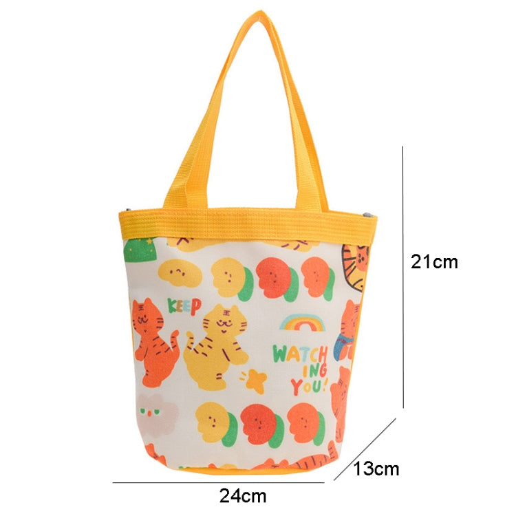 Children's cute cartoon canvas bag featuring vibrant colors and playful designs, perfect for carrying toys and snacks.