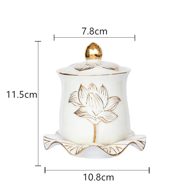 Elegant Chinese white ceramic incense burner, perfect for home Feng Shui and Buddhist decor.